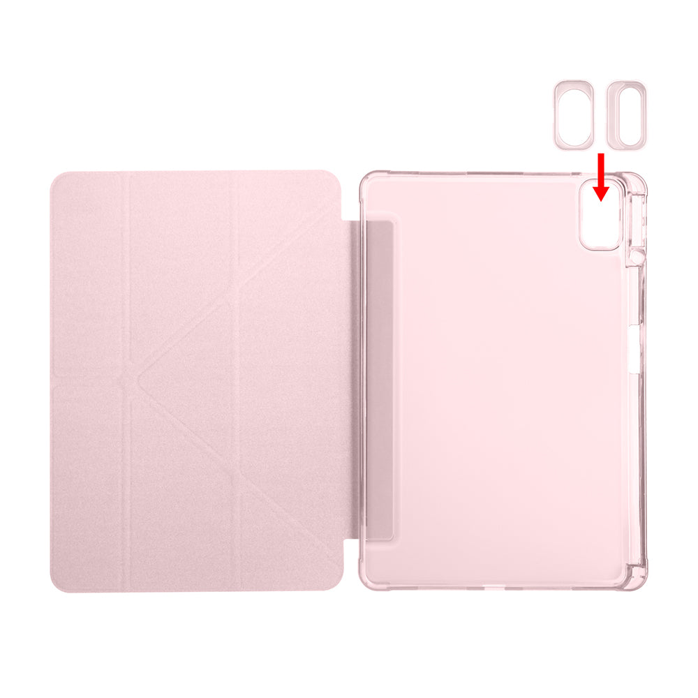 Huawei Matepad SE 11 Kılıf Zore Tri Folding Kalem Bölmeli Standlı Kılıf Gri