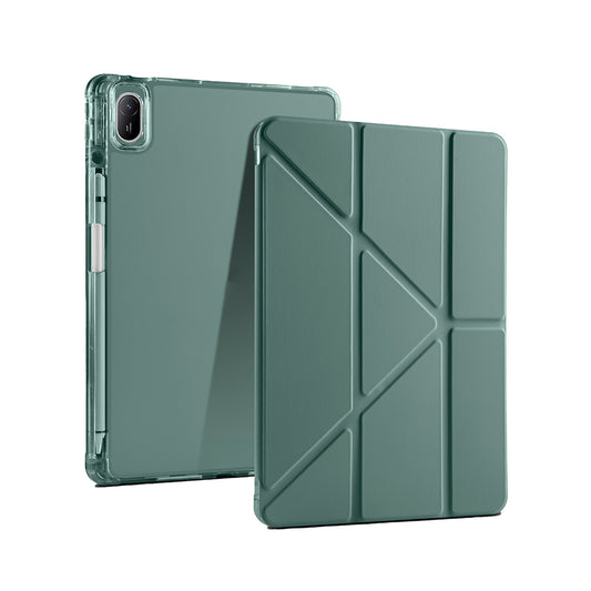 Huawei Matepad SE 11 Kılıf Zore Tri Folding Kalem Bölmeli Standlı Kılıf Koyu Yeşil