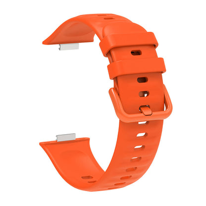 Huawei Watch Fit 3 Band Serisi Klasik Kordon Silikon Strap Kayış Turuncu