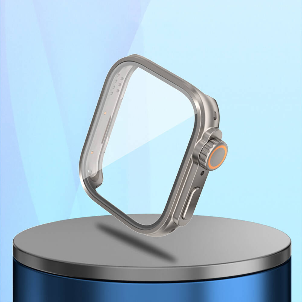 Huawei Watch Fit 3 to Apple Watch Ultra 49mm Kasa Dönüştürücü ve Ekran Koruyucu Zore Watch Gard 33 Lacivert