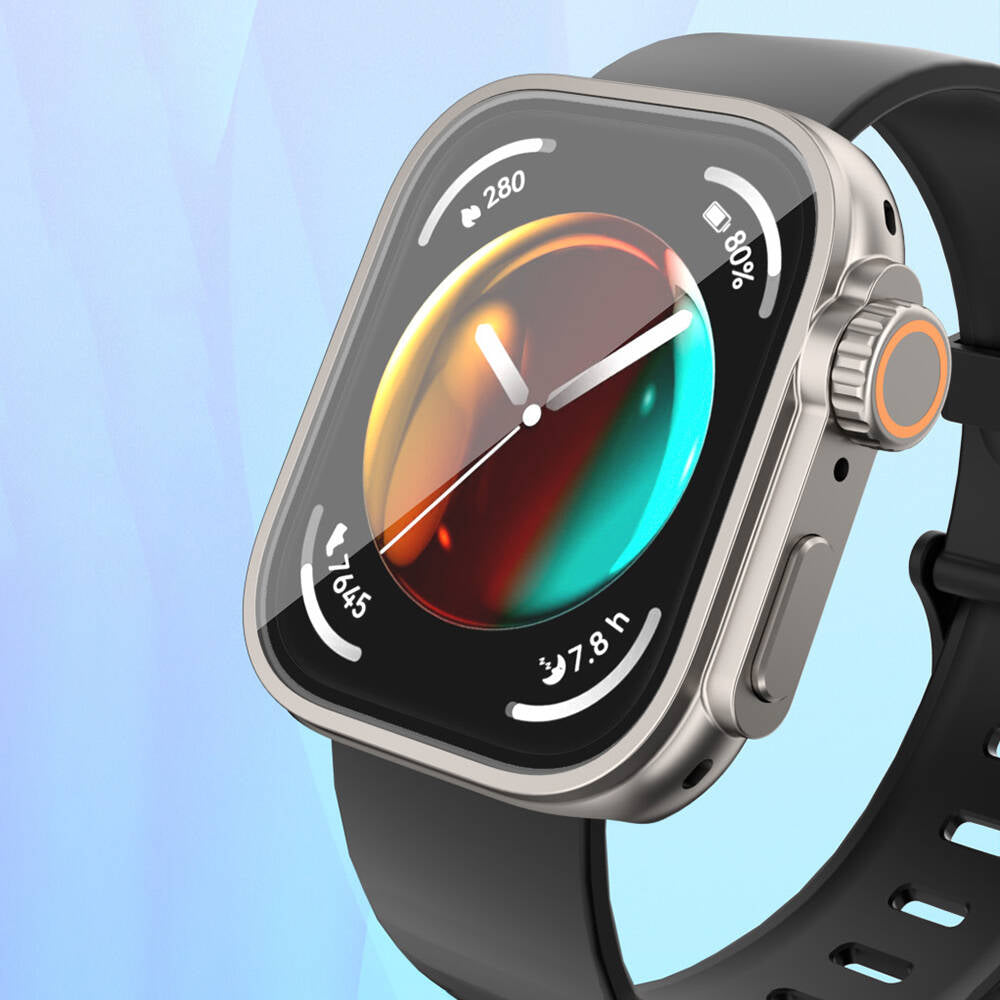 Huawei Watch Fit 3 to Apple Watch Ultra 49mm Kasa Dönüştürücü ve Ekran Koruyucu Zore Watch Gard 33 Siyah