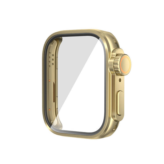 Huawei Watch Fit 3 to Apple Watch Ultra 49mm Kasa Dönüştürücü ve Ekran Koruyucu Zore Watch Gard 33 Gold