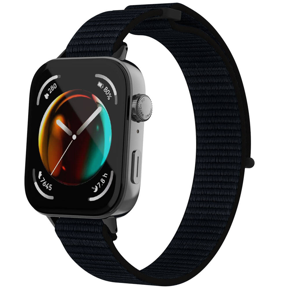 Huawei Watch Fit 3 Zore KRD-03 Hasır Kordon Beyaz