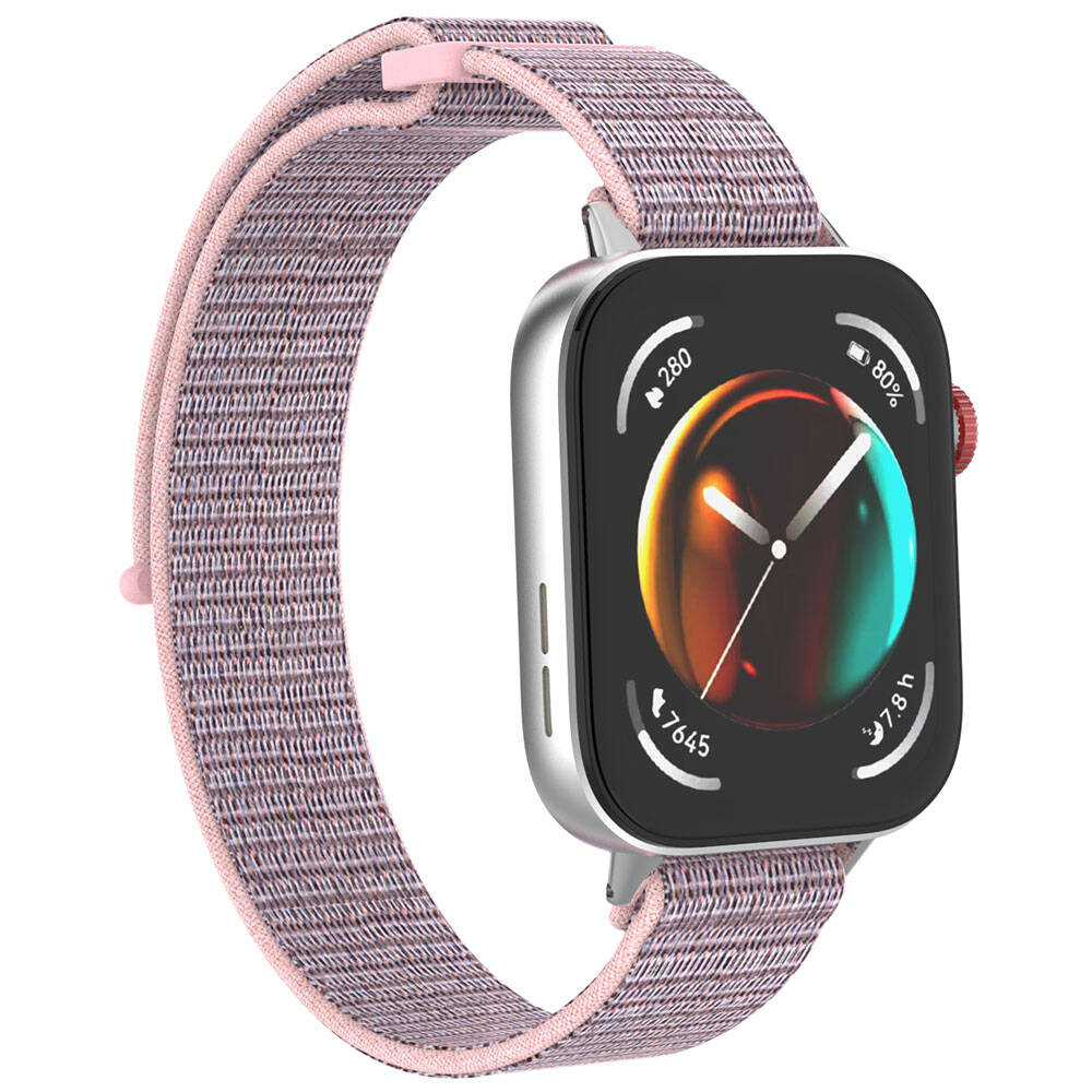 Huawei Watch Fit 3 Zore KRD-03 Hasır Kordon Beyaz