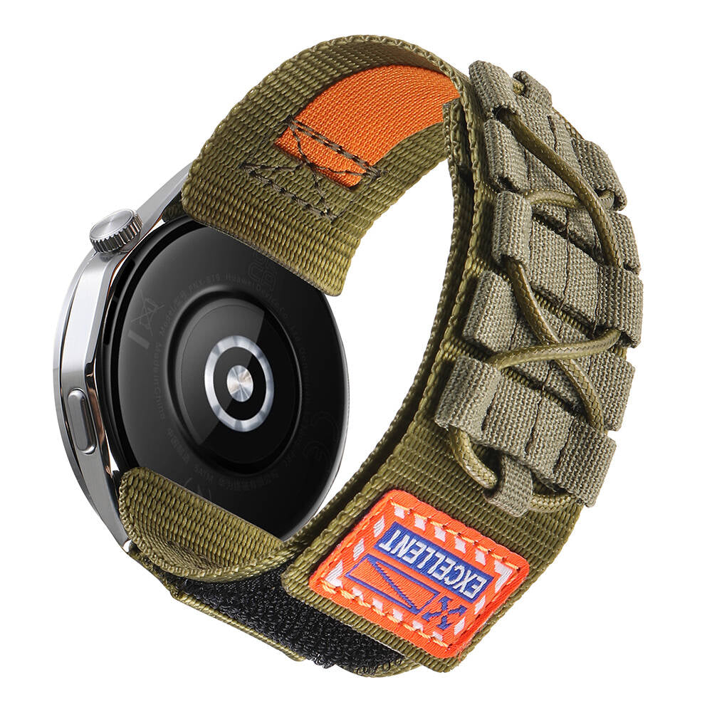 Huawei Watch GT 3 46mm Zore KRD-112 22mm Orbital Örgülü Halat Tasarımlı Naylon Kumaş Hasır Kordon Siyah