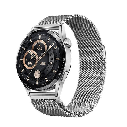 Huawei Watch GT3 46mm Zore Band-12 22mm Metal Hasır Kordon Rose Gold