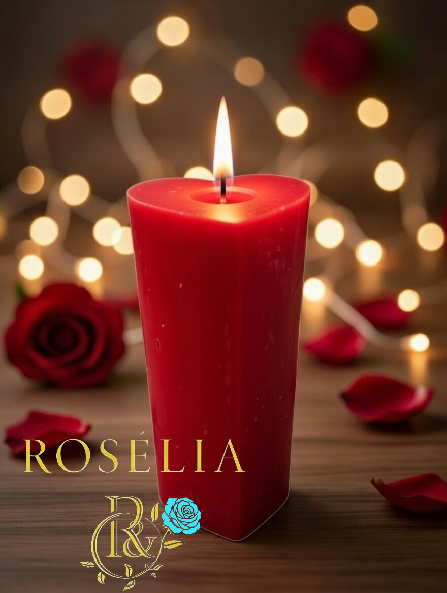 Kalp Temalı Baton Dekoratif Mum | Rosélia