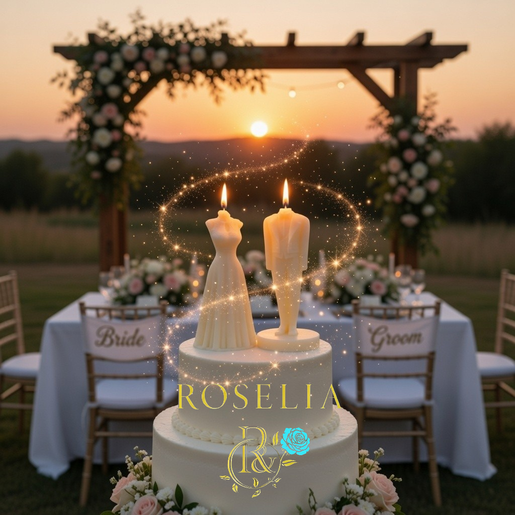 Gelin Damat Figür Tasarımı Dekoratif Mum | Rosélia