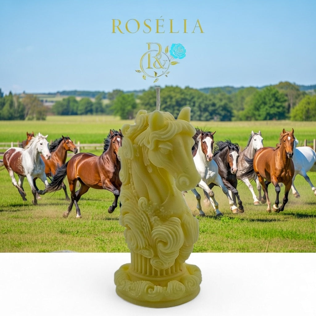 Işığın ve Özgürlüğün Buluştuğu At Figürü Dekoratif Mum | Rosélia
