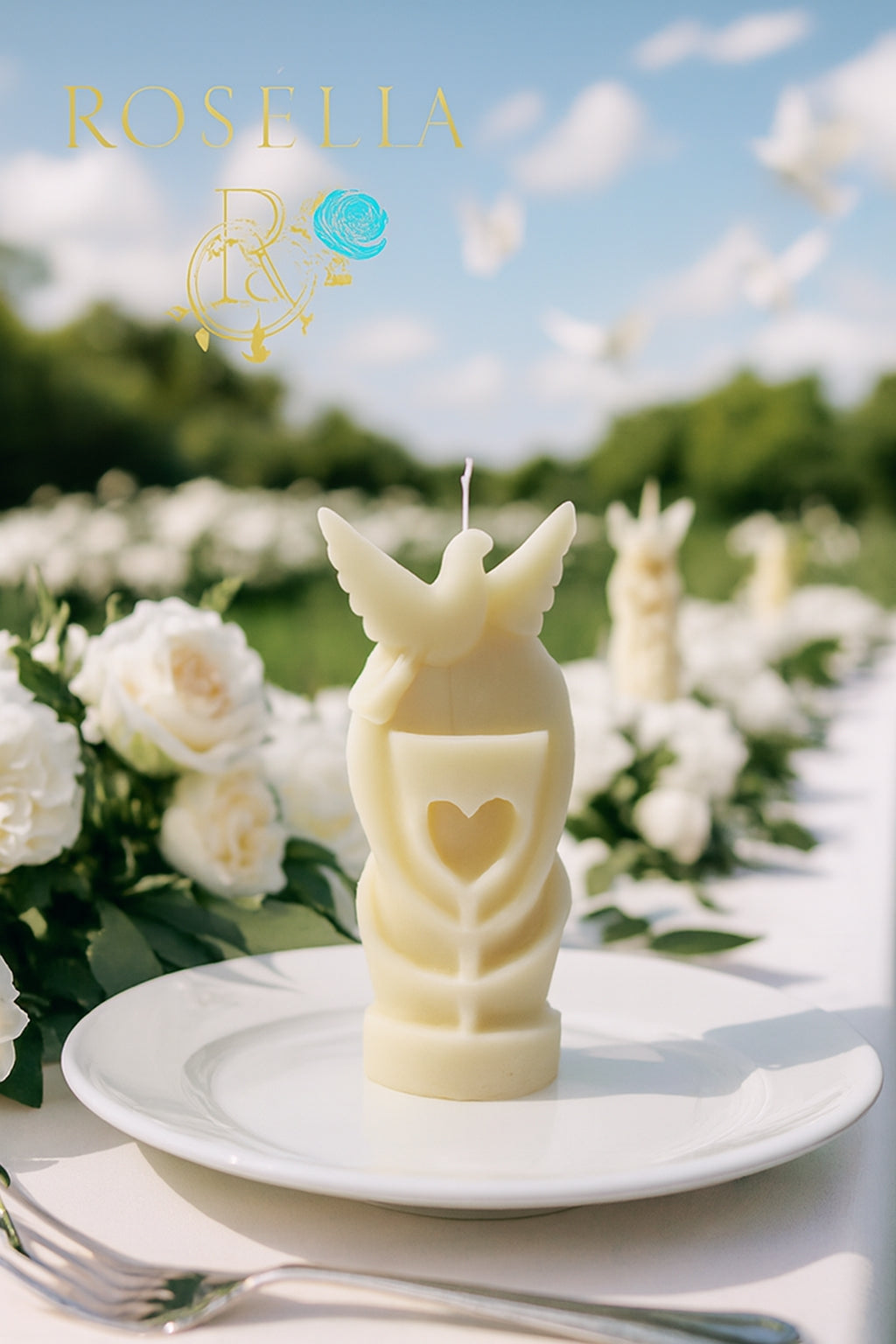 Sonsuz Aşkın ve Huzurun Işığı: El Yapımı Tasarım Mum | Roselia