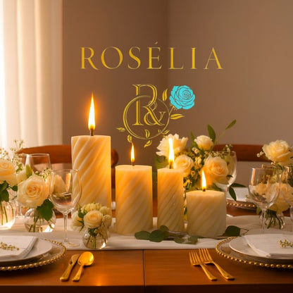 Spiral Tasarımlı Baton Dekoratif Mum | Rosélia