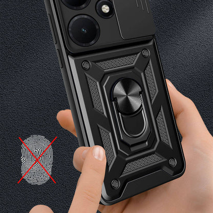 İnfinix Hot 30i Kılıf Magnetik Standlı Kamera Korumalı Zore Sürgülü Vega Kapak Mavi