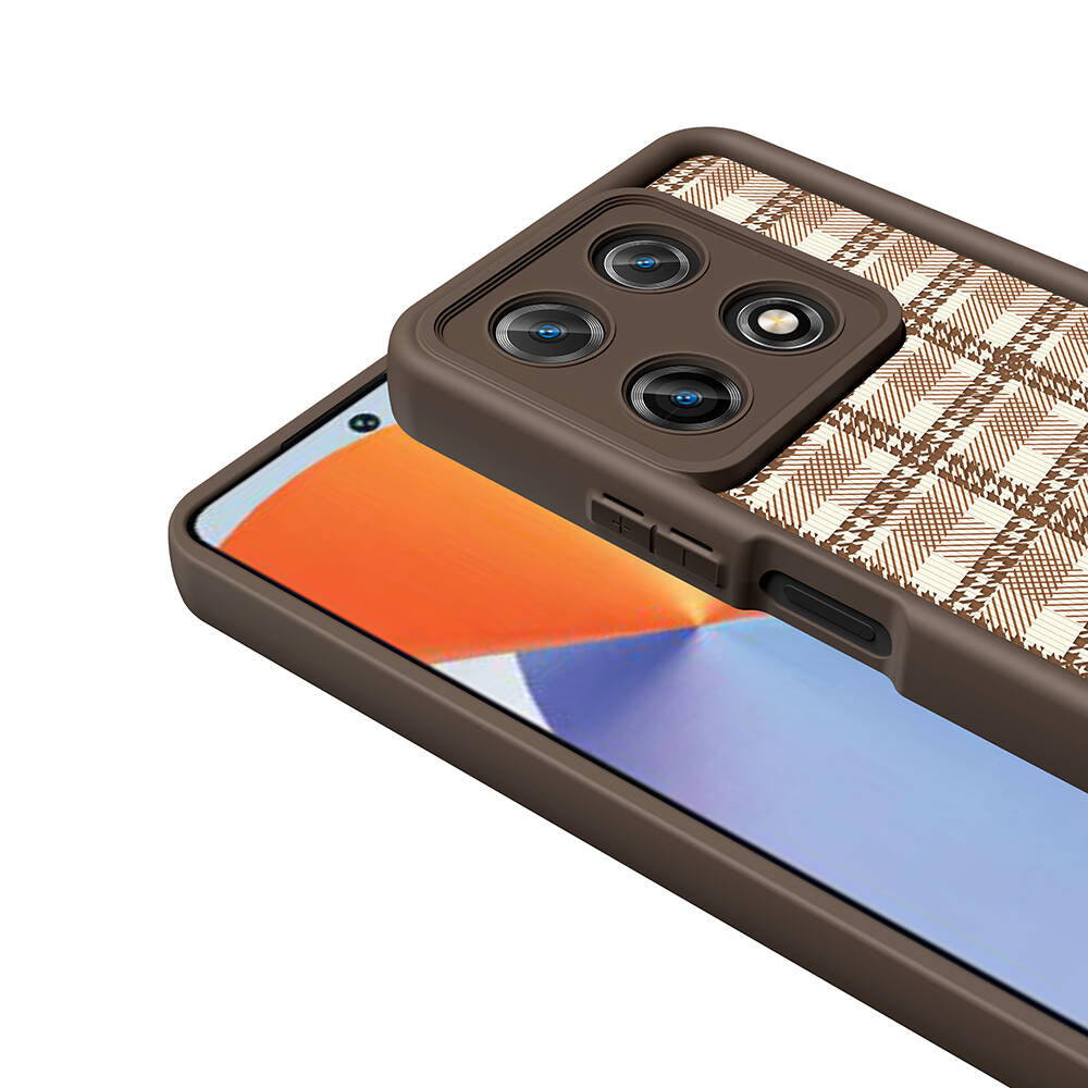 İnfinix Note 30 Pro Kılıf Kamera Korumalı Baskılı Arka Yüzey Zore Klas Kapak Açık Kahve