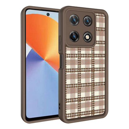 İnfinix Note 30 Pro Kılıf Kamera Korumalı Baskılı Arka Yüzey Zore Klas Kapak Koyu Kahve