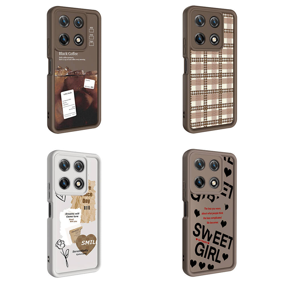 İnfinix Note 30 Pro Kılıf Kamera Korumalı Baskılı Arka Yüzey Zore Klas Kapak Beyaz