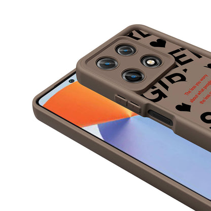 İnfinix Note 30 Pro Kılıf Kamera Korumalı Baskılı Arka Yüzey Zore Klas Kapak Koyu Kahve