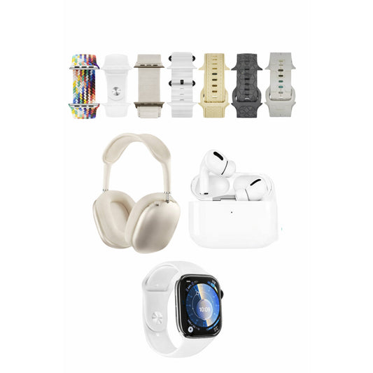 Karler Bass K32 Kombo 7 Adet Kordon Akıllı Saat Airpods Kulaklık Kafa Üstü Kablosuz Kulaklık Set