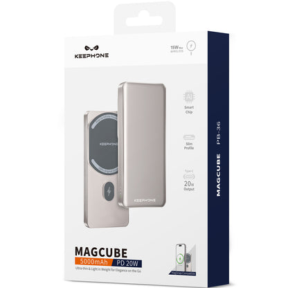 Keephone PB36 MagCube 5.000 mAh Type-C 20W PD Magsafe Destekli Powerbank