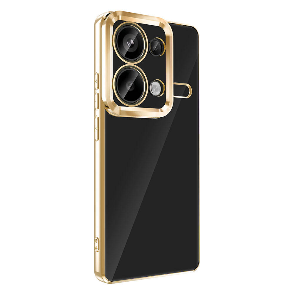 Xiaomi Redmi Note 13 Pro 4G Kılıf Kamera Korumalı Logo Gösteren Zore Omega Kapak Rose Gold