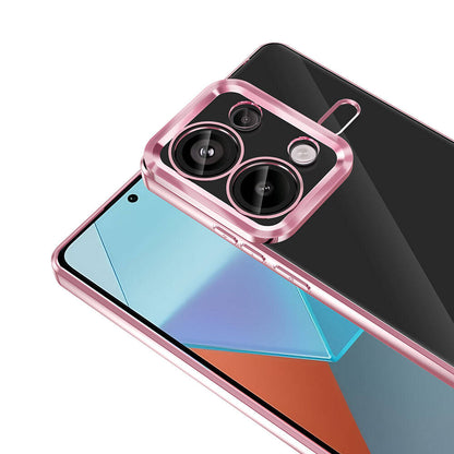 Xiaomi Redmi Note 13 Pro 4G Kılıf Kamera Korumalı Logo Gösteren Zore Omega Kapak Rose Gold