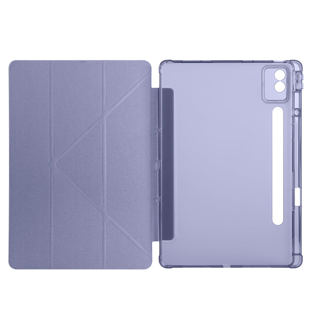 Lenovo Idea Tab Pro 12.7 TB-373FU Kılıf Zore Tri Folding Kalem Bölmeli Standlı Kılıf Mavi