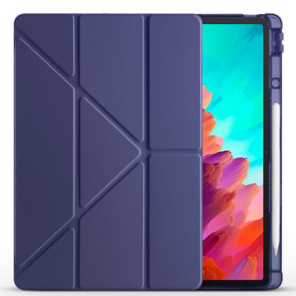 Lenovo Idea Tab Pro 12.7 TB-373FU Kılıf Zore Tri Folding Kalem Bölmeli Standlı Kılıf Koyu Yeşil