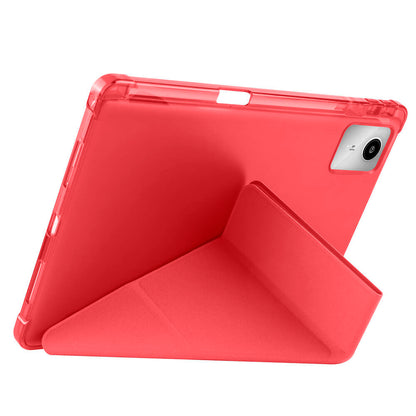 Lenovo M11 TB-330FU Kılıf Zore Tri Folding Kalem Bölmeli Standlı Kılıf Kırmızı