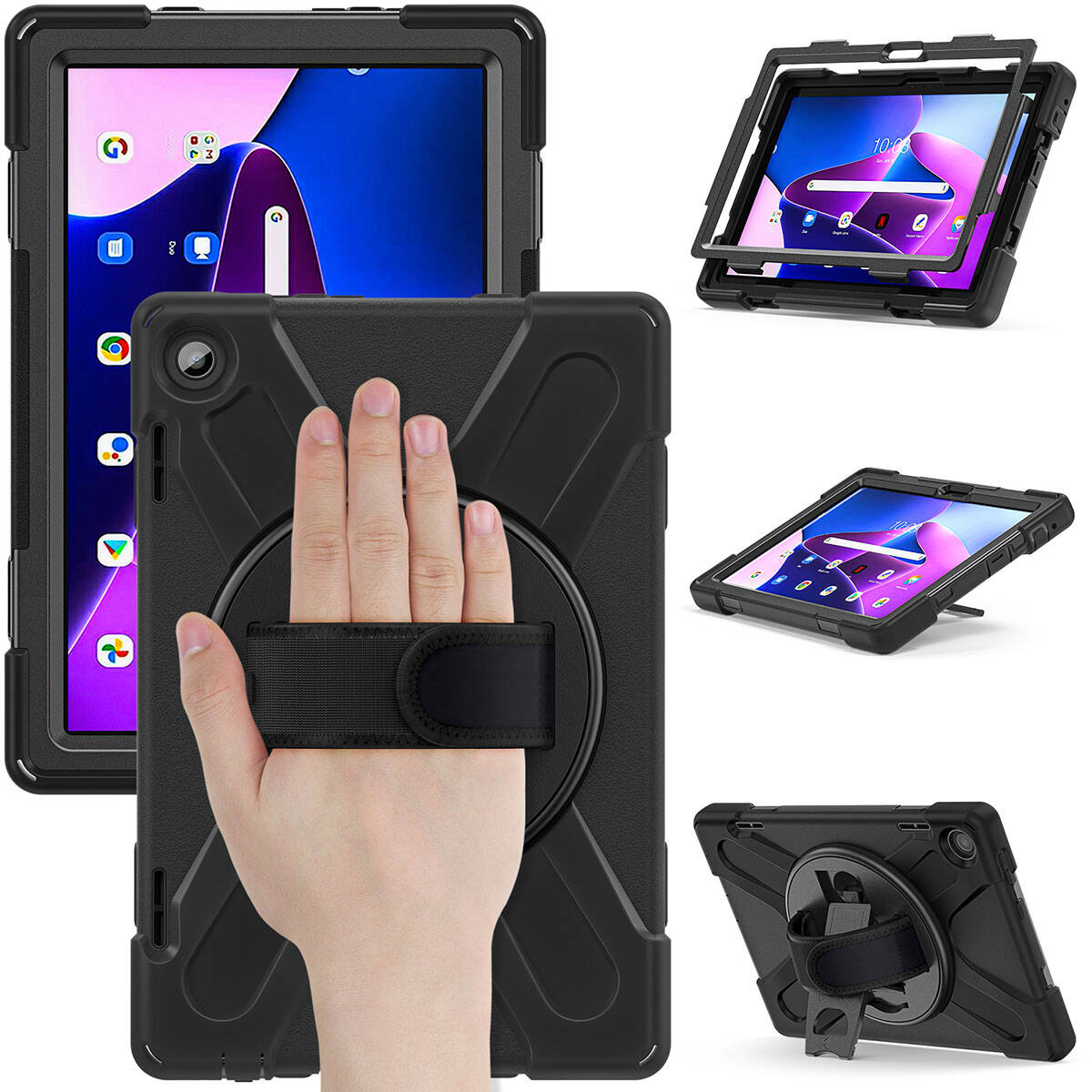 Lenovo Tab M10 TB-328F 3. Jenerasyon Zore Defender Tablet Silikon Siyah