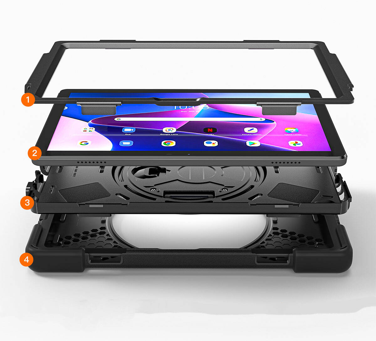 Lenovo Tab M10 TB-328F 3. Jenerasyon Zore Defender Tablet Silikon Siyah