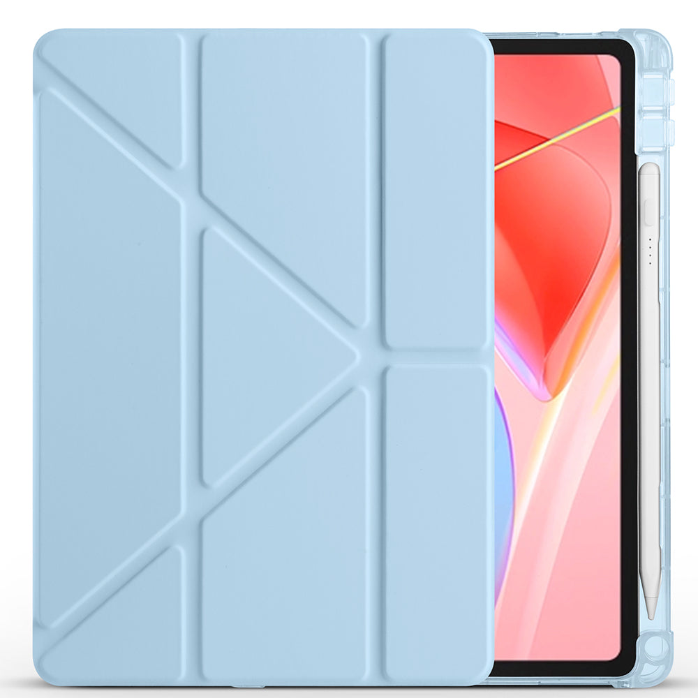 Lenovo Tab TB-311FU Kılıf Zore Tri Folding Kalem Bölmeli Standlı Kılıf Mavi