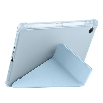 Lenovo Tab TB-311FU Kılıf Zore Tri Folding Kalem Bölmeli Standlı Kılıf Mavi