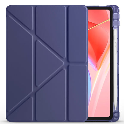 Lenovo Tab TB-311FU Kılıf Zore Tri Folding Kalem Bölmeli Standlı Kılıf Lacivert