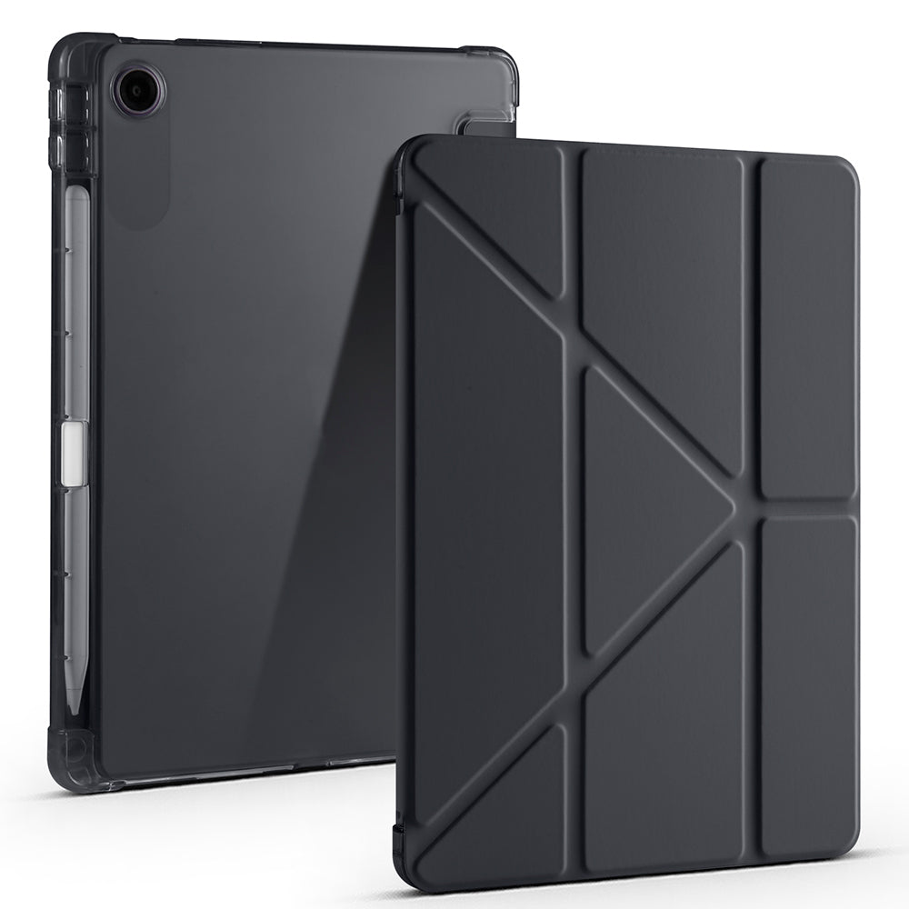 Lenovo Tab TB-311FU Kılıf Zore Tri Folding Kalem Bölmeli Standlı Kılıf Siyah