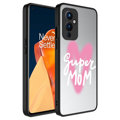 One Plus 9 Kılıf Aynalı Desenli Kamera Korumalı Parlak Zore Mirror Kapak Süper Anne