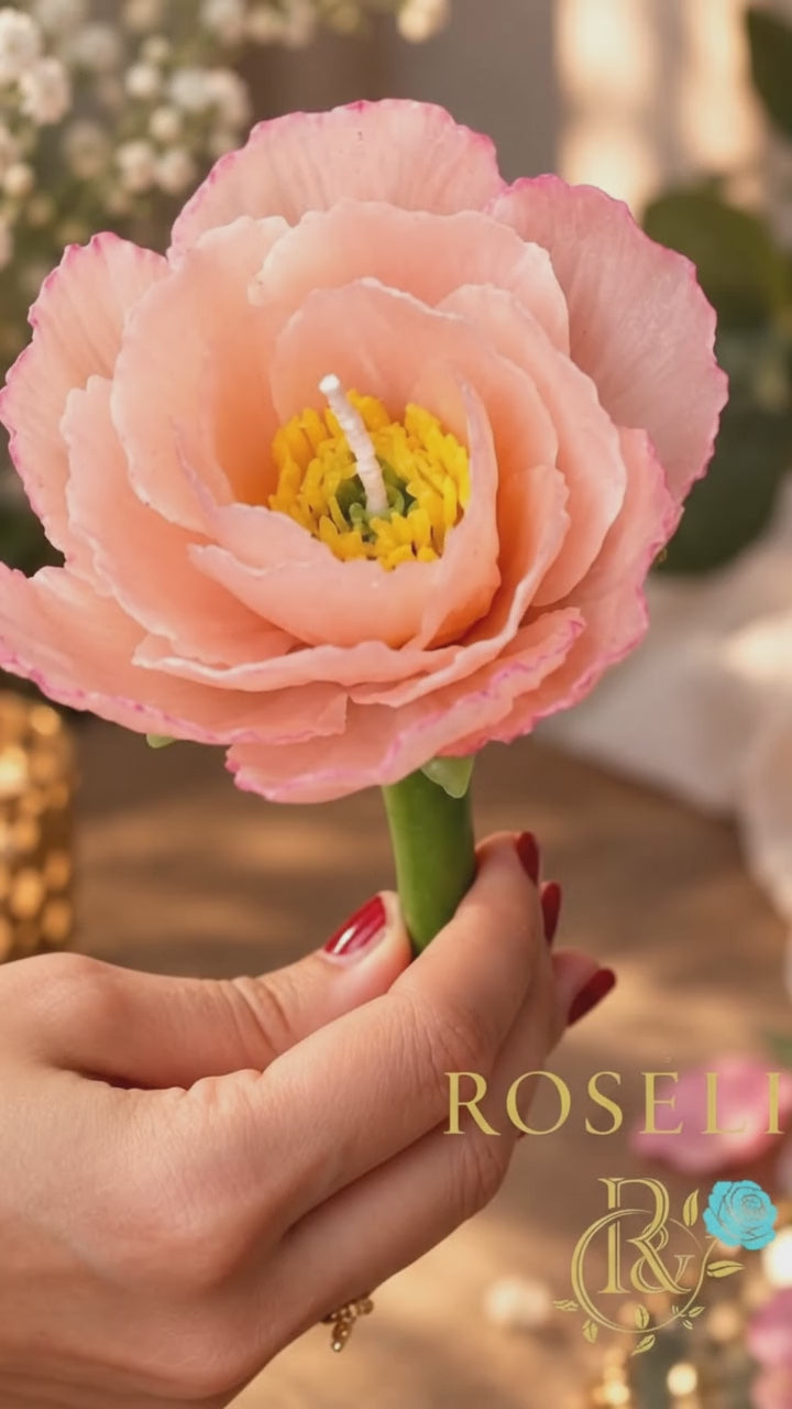 Şakayık Esnek Çiçek Mum | Rosélia