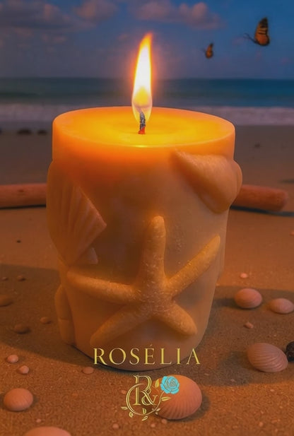 Deniz Yıldızı Baton Mum - El Yapımı Deniz Temalı Mum | Rosélia
