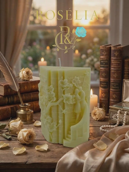 Kitap ve Sevgililerin Buluşması Valentine Collection Dekoratif Mum - Sevgililer Günü | Rosélia