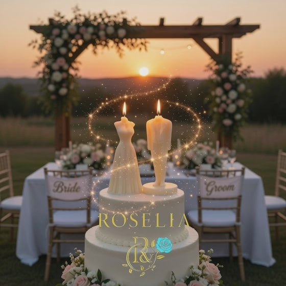 Gelin Damat Figür Tasarımı Dekoratif Mum | Rosélia