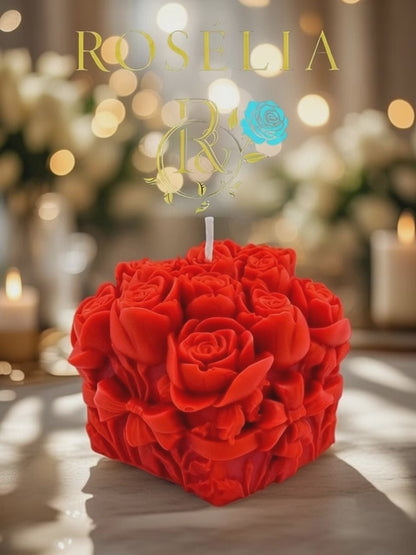 Kırmızı Gül Buketi Hediye Paketi Valentine Collection Dekoratif Mum - Sevgililer Günü | Rosélia