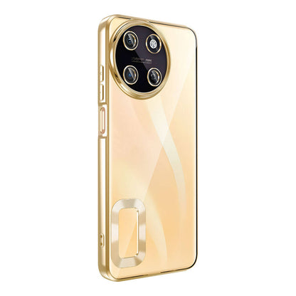 Realme 11 4G Kılıf Kamera Korumalı Logo Gösteren Zore Omega Kapak Gold