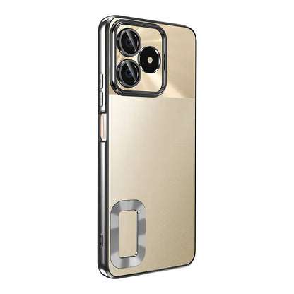 Realme C53 Kılıf Kamera Korumalı Logo Gösteren Zore Omega Kapak Gold
