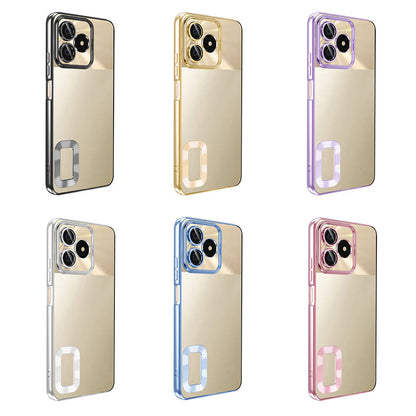 Realme C53 Kılıf Kamera Korumalı Logo Gösteren Zore Omega Kapak Rose Gold