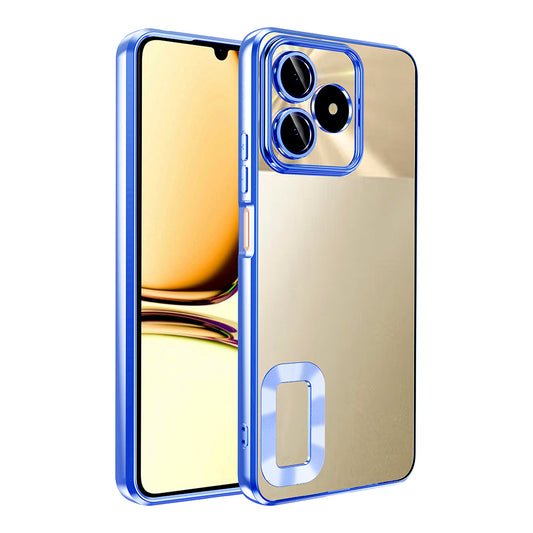 Realme Note 50 Kılıf Kamera Korumalı Logo Gösteren Zore Omega Kapak Mavi