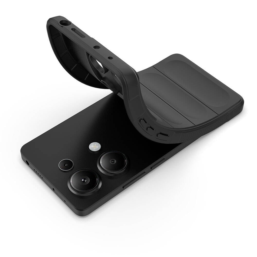 Redmi Note 13 Pro 4G Kılıf Esnek TPU Oyuklu Arka Yüzey Tasarımlı Zore Etnik Silikon Kapak Lacivert