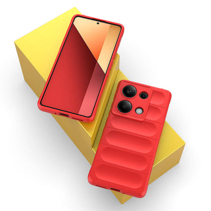 Redmi Note 13 Pro 4G Kılıf Esnek TPU Oyuklu Arka Yüzey Tasarımlı Zore Etnik Silikon Kapak Koyu Yeşil