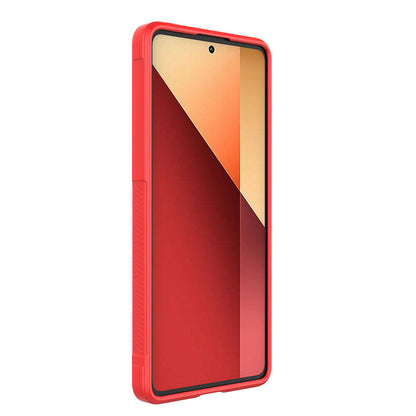 Redmi Note 13 Pro 4G Kılıf Esnek TPU Oyuklu Arka Yüzey Tasarımlı Zore Etnik Silikon Kapak Kırmızı