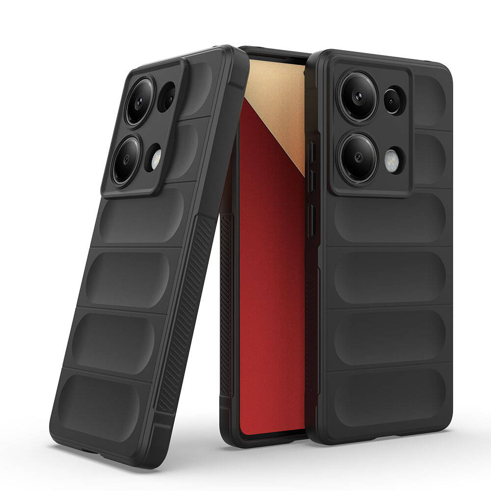 Redmi Note 13 Pro 4G Kılıf Esnek TPU Oyuklu Arka Yüzey Tasarımlı Zore Etnik Silikon Kapak Siyah