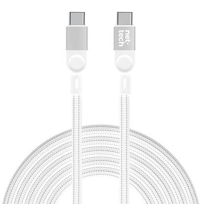 Nettech NT-DC54 Magnetic 100W İp Örgü 100 Cm Type-C To Type-C Şarj ve Data Kablosu NT-113833