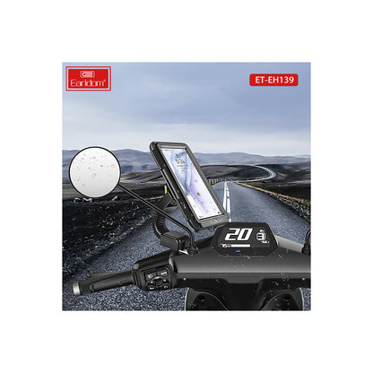 Earldom EH139 Motosiklet İçin Su Geçirmez Ayarlanabilir Telefon Tutucu - Siyah