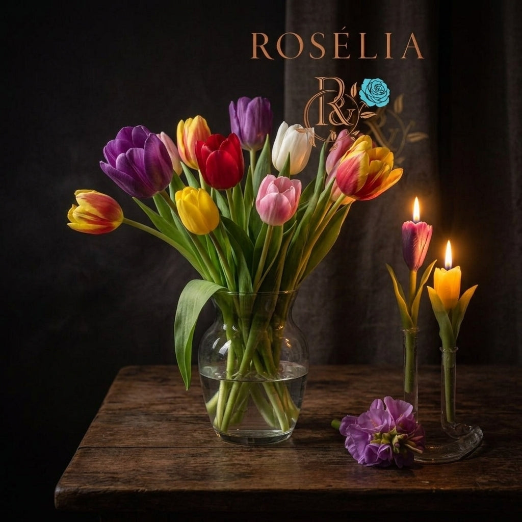 Lale Tasarım El Yapımı Çiçek Mum | Rosélia